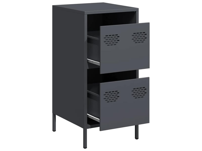  Buffet - bahut - meuble de rangement anthracite 35x39x73,5 cm acier laminé à froid  - Conforama D
