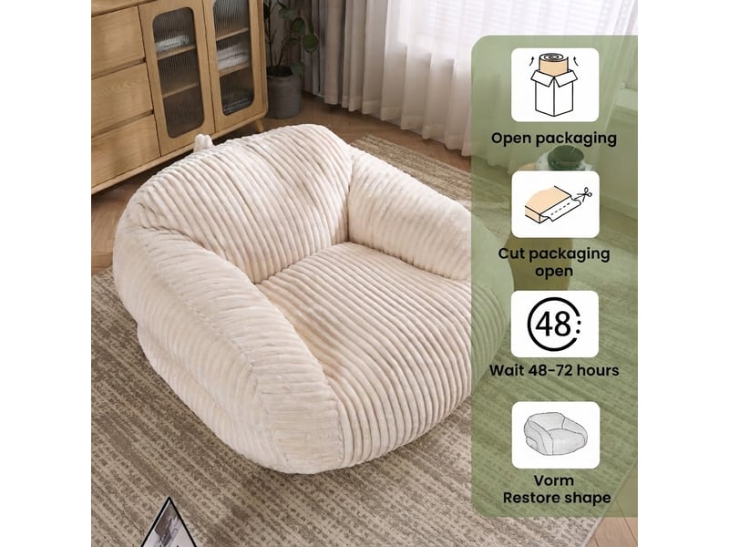  Pouf poire, 116x110x61 cm, beige cao-W5378P504672-conf-NEW - Conforama D