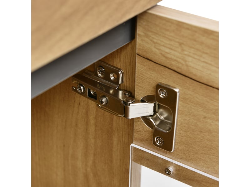  Buffet bois clair avec led, 3 portes et 3 tiroirs, grand espace de rangement  - Conforama E