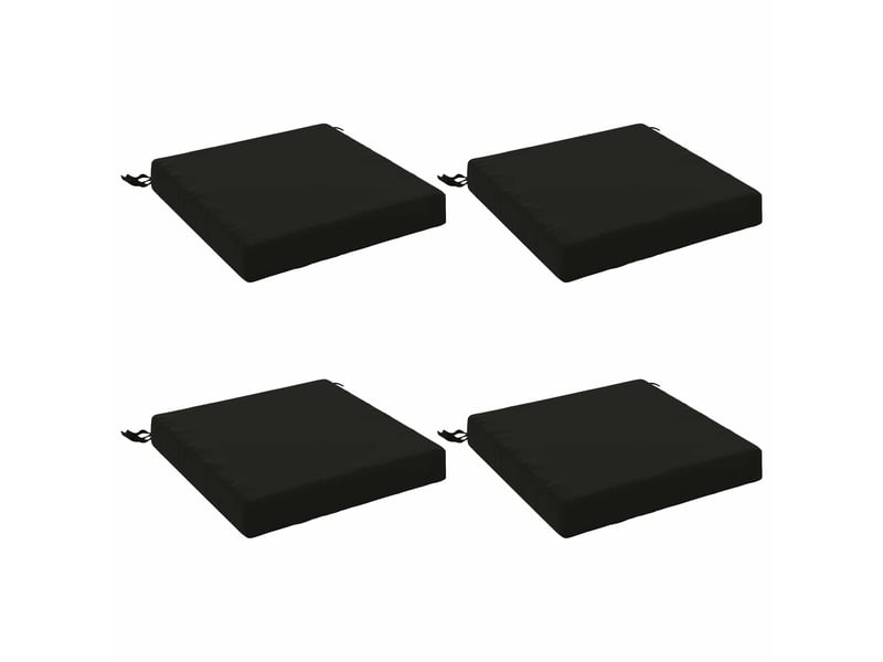  Lot de 4 coussins de siège, coussins d'assise soest 100 % polyester noir cf60471  - Conforama A