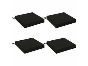 Lot de 4 coussins de siège, coussins d'assise soest 100 % polyester noir cf60471