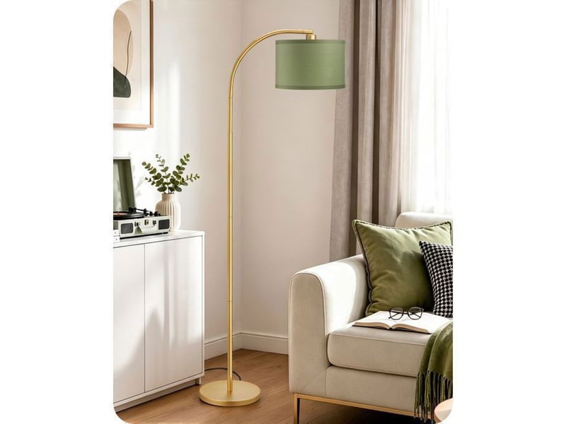  Lampadaire salon tête articulée orientable 350 e27 led 2700k vert or 370618_AADDE38522_6_DROPFR - Conforama A