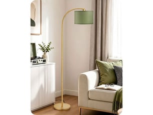 Lampadaire salon tête articulée orientable 350 e27 led 2700k vert or