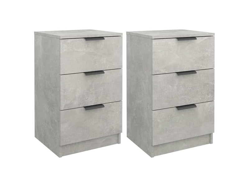  Lot de 2 table de chevet, table de nuit gris béton 40x36x65 cm  - Conforama A