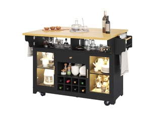 Desserte 120x40x95 cm pliable avec éclairage rgb mdf noir
