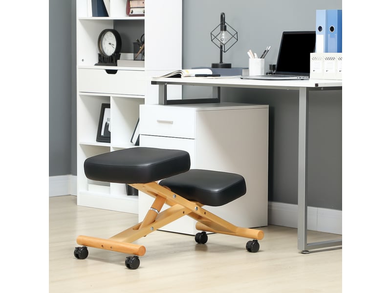  Chaise ergonomique à genoux avec roulettes, tabouret pour soulager les douleurs cervicales à la maison et au bureau  - Conforama C