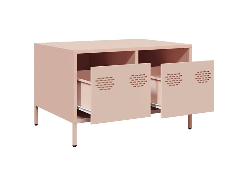  Meuble tv - banc tv - meuble de rangement rose 68x50x43,5 cm acier laminé à froid  - Conforama E