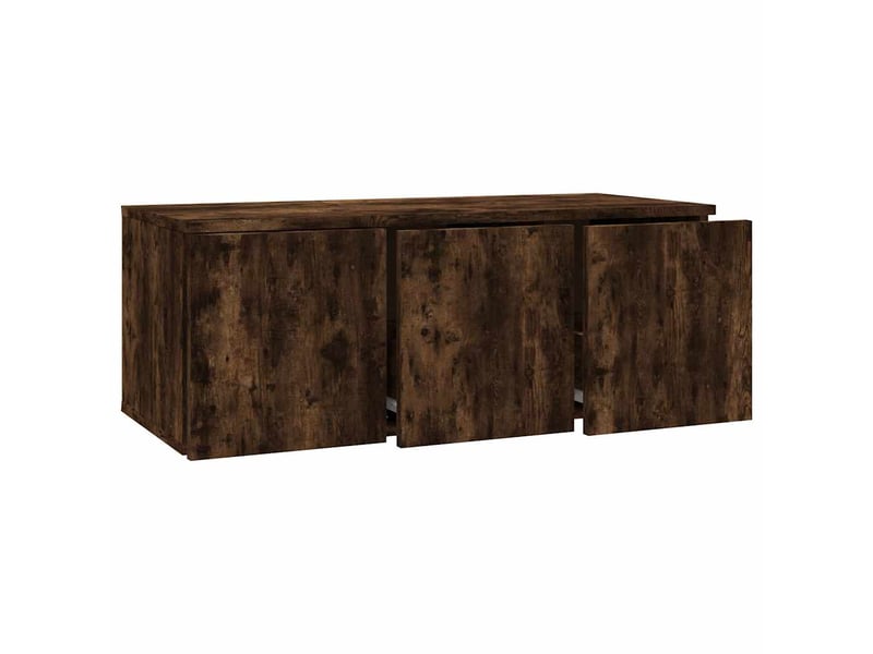  Meuble tv - banc tv - meuble de rangement chêne fumé 80x34x30 cm bois d'ingénierie  - Conforama E