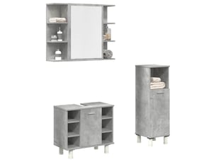 Ensemble de meubles de salle de bain 3 pcs gris béton cf63784