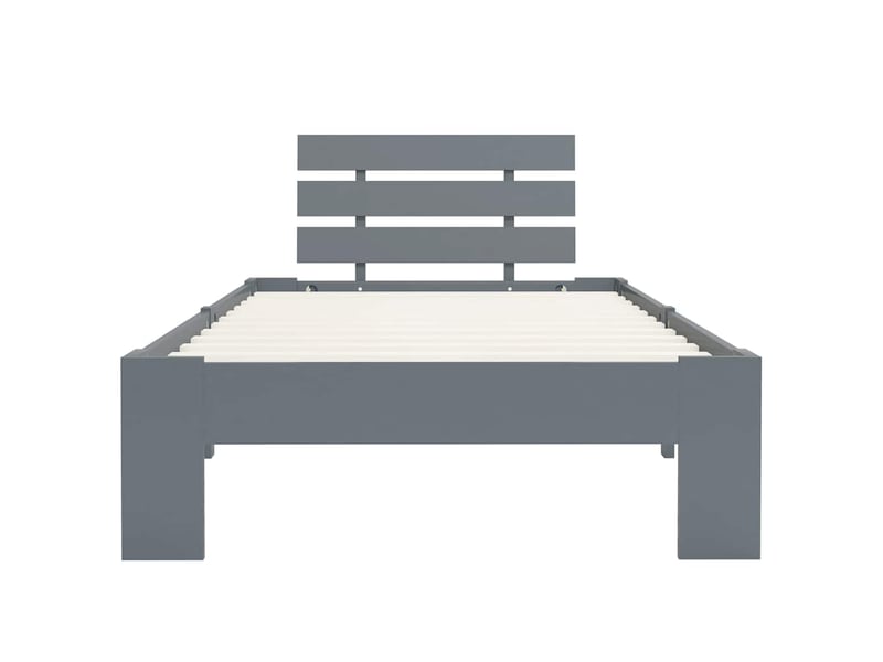  Lit simple- lit adulte -  cadre de lit sans matelas gris bois massif de pin 100x200 cm  - Conforama B