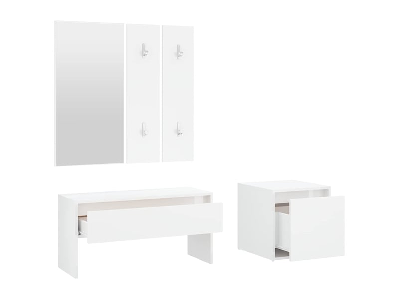  Ensemble de meubles de couloir blanc bois d'ingénierie shl62561  - Conforama E