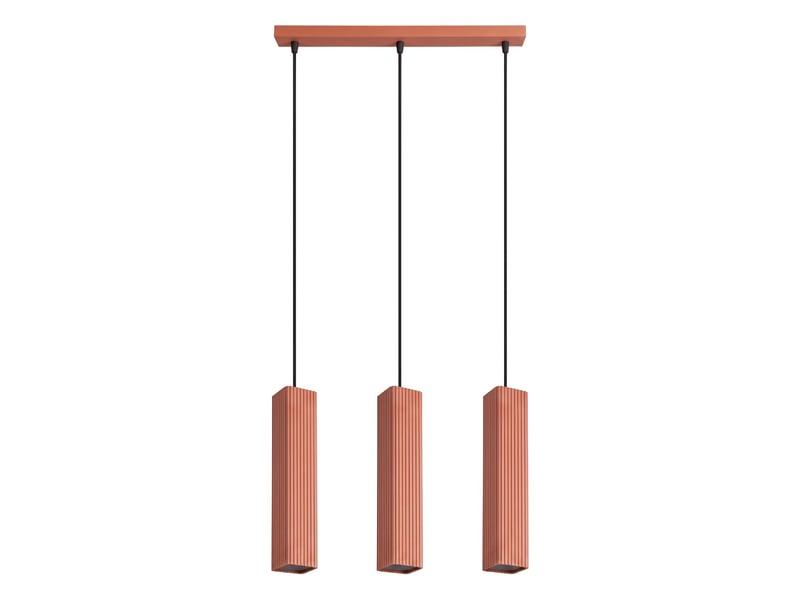 Suspension rayo 3l ocre rouge aluminium moderne 98x45x6cm SL.3198 - Conforama A