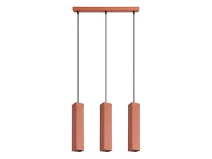 Suspension rayo 3l ocre rouge aluminium moderne 98x45x6cm
