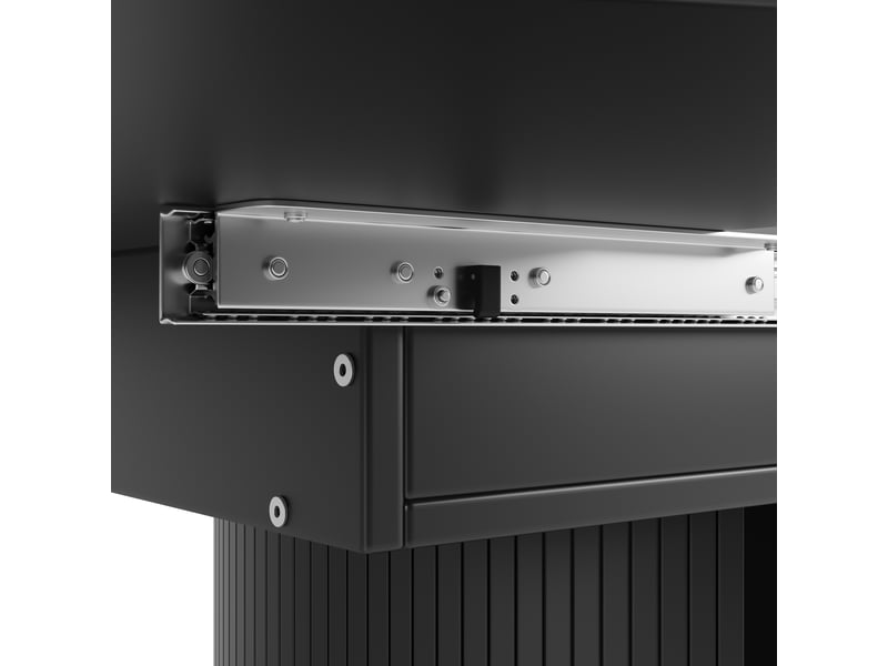 Table à manger extensible ronde noire en mdf – 118 à 158 cm – 6 personnes - Conforama E