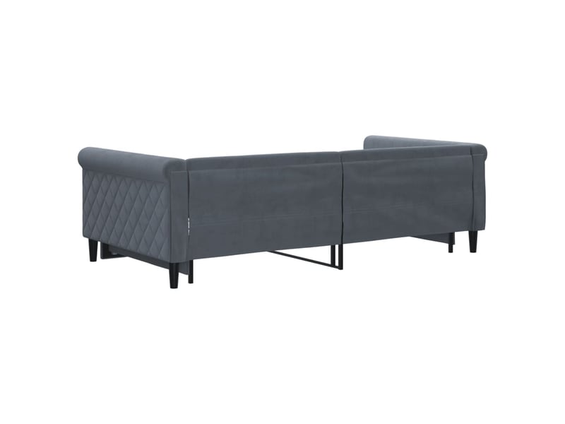 Lit simple- lit adulte - lit de jour avec gigogne sans matelas gris foncé 100x200 cm - Conforama D