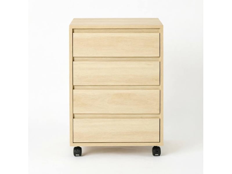  Caisson mobile de bureau à 4 tiroirs 46 x 40 x 65 cm – naturel – roulettes 360° avec 2 freins  - Conforama D