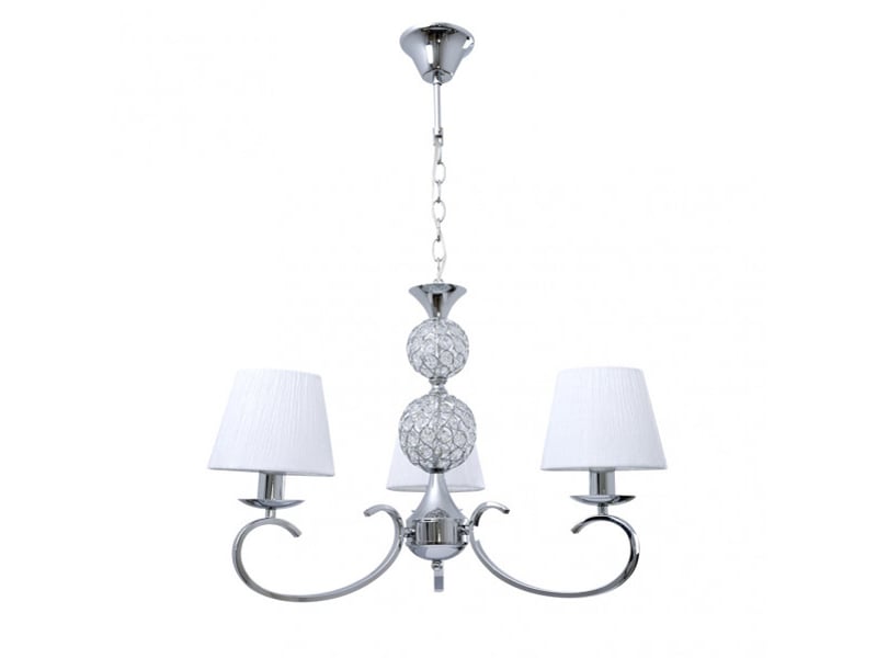  Fabrilamp ordoñez, lampe classique, 3xe14, chromé et blanc, 56-86 x 60 x 60 cm 201653020 - Conforama A