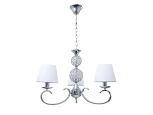 Fabrilamp ordoñez, lampe classique, 3xe14, chromé et blanc, 56-86 x 60 x 60 cm