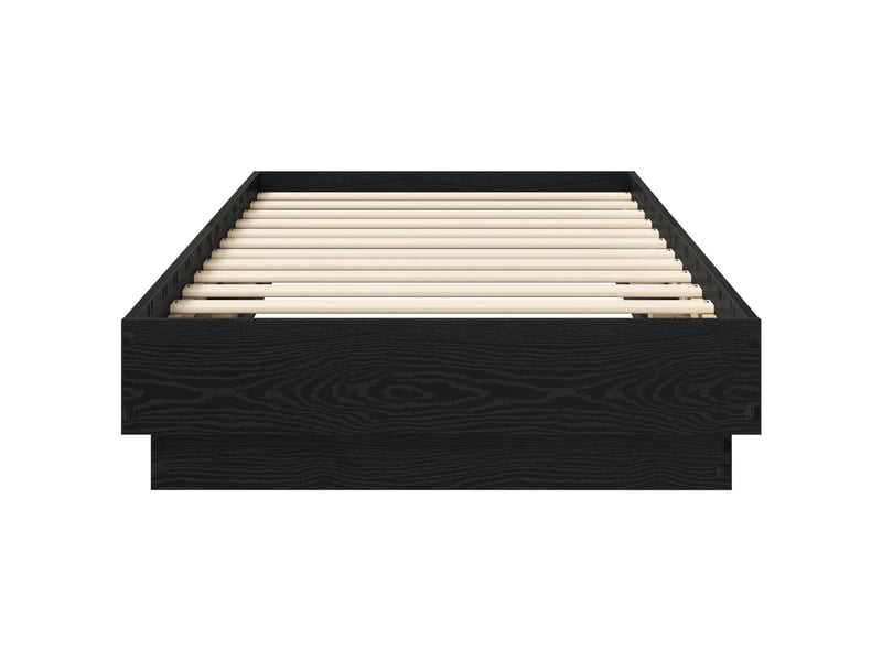  Lit simple- lit adulte -  cadre de lit au sol chêne noir 80 x 200 cm bois d'ingénierie  - Conforama C