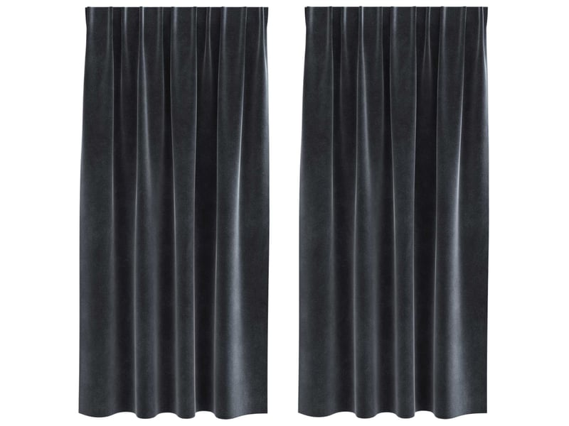  Lot de 2 rideaux, rideaux de fenêtre gris foncé 140 x 175 cm velours cf44062  - Conforama A