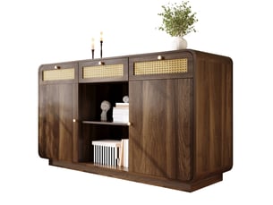 Buffet 2 porte(s) 3 tiroir(s) <strong>ROLIPO</strong> <strong></strong> - 40 cm coloris marron