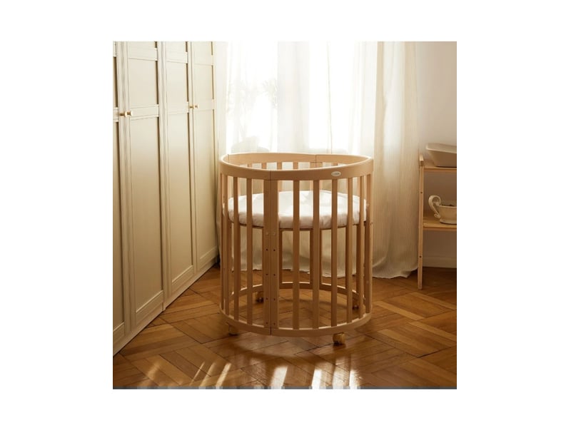  Lit bébé évolutif 7 en 1 ovale - bois naturel waldin OWAL-N - Conforama C