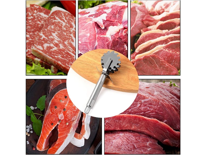  2 pièces rouleau attendrisseur à viande en acier inoxydable rouleau de steak marteau maillet au poulet outil de cuisine pour steak pork beef côtelette  - Conforama E