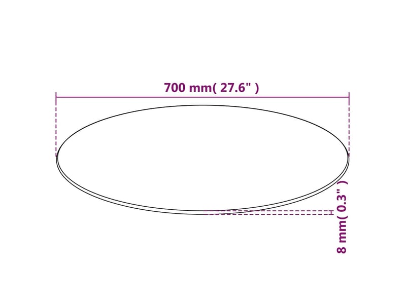  Dessus de table - plateau de table - dessus de bureau rond verre trempé 700 mm  - Conforama D