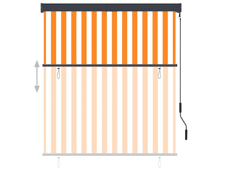  Store enrouleur, store roulant d'extérieur 140x250 cm blanc et orange cf47322  - Conforama C