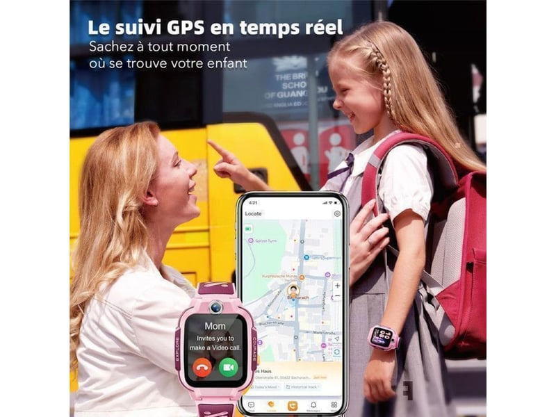  Montre connectee pour enfant z3 rose 4g gps appel video 406806_AABML66324_6_DROPFR - Conforama D