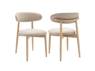 Lot de 2 chaises en bois massif, robustes et élégantes, style nordique minimaliste, idéales pour salle à manger et cuisine,beige