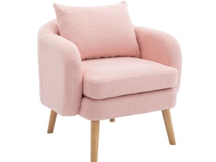 Fauteuil fixe <strong>MODENVIE</strong> <strong></strong> Tissu bouclette rose vendu A l'unité