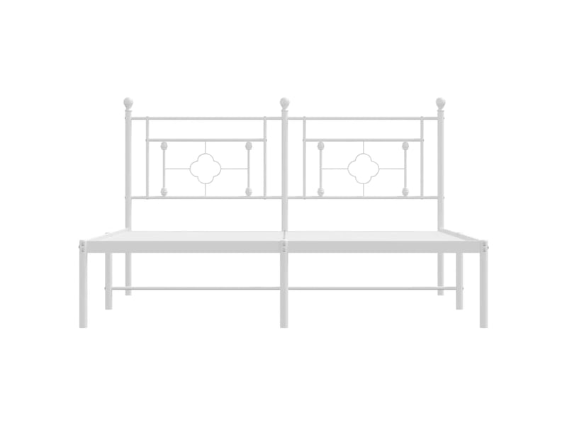  Lit double- lit adulte -  cadre de lit métal sans matelas et tête de lit blanc 160x200 cm  - Conforama D