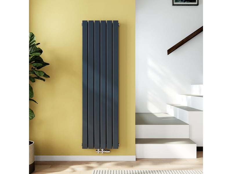  Emke radiateur eau chaude en acier anthracite à tubes plats 160 x 46 cm 1449w double épaisseur  - Conforama B