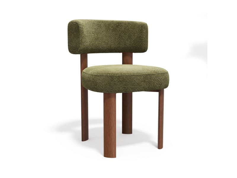 Lot de 2 chaises en tissu bouclette kaki rich SC47TBK - Conforama A