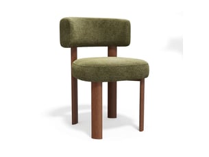 Lot de 2 chaises en tissu bouclette kaki rich