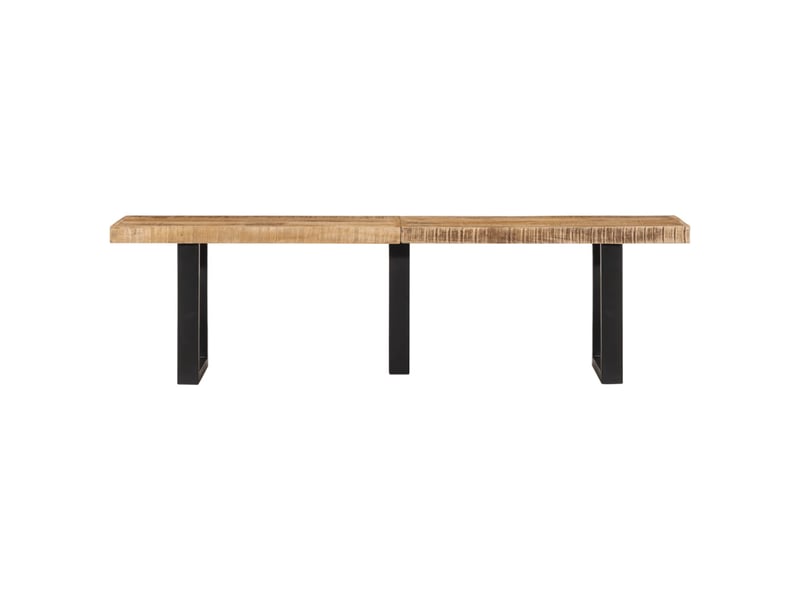 Banc d'entrée, banc d'intérieur 160 cm bois de manguier brut massif et acier  - Conforama A