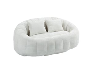 Canapé droit fixe   2 places Tissu beige