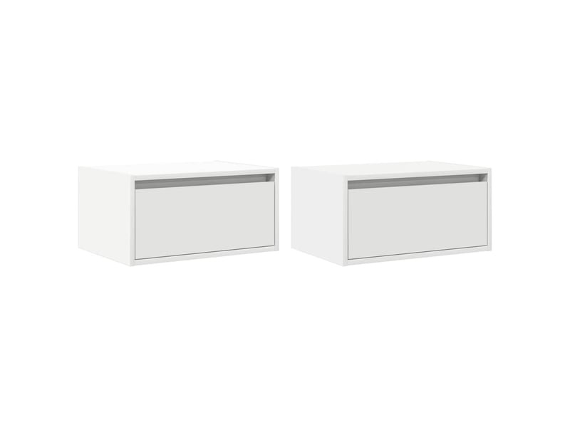  Lot de 2 tables de chevet - cabinet de chevet - table de nuit murales avec lumières led blanc  - Conforama B