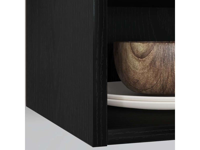  Meuble de rangement cuisine, armoire suspendue chêne noir 30x29,5x60cm  - Conforama D