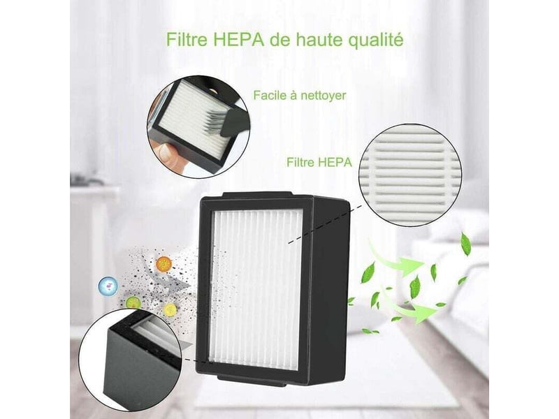  Enowelir accessoires de rechange pour aspirateur robot - 1 brosse à rouleau, 1 roue pivotante, 4 filtres, 4 brosses latérales  - Conforama C