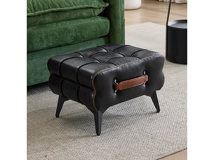 Pouf / repose pied BLOSSOM DE-9818-BK noir