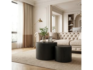 Table basse rond(e) coloris noir <strong>HAUSS SPOLE</strong> <strong></strong>