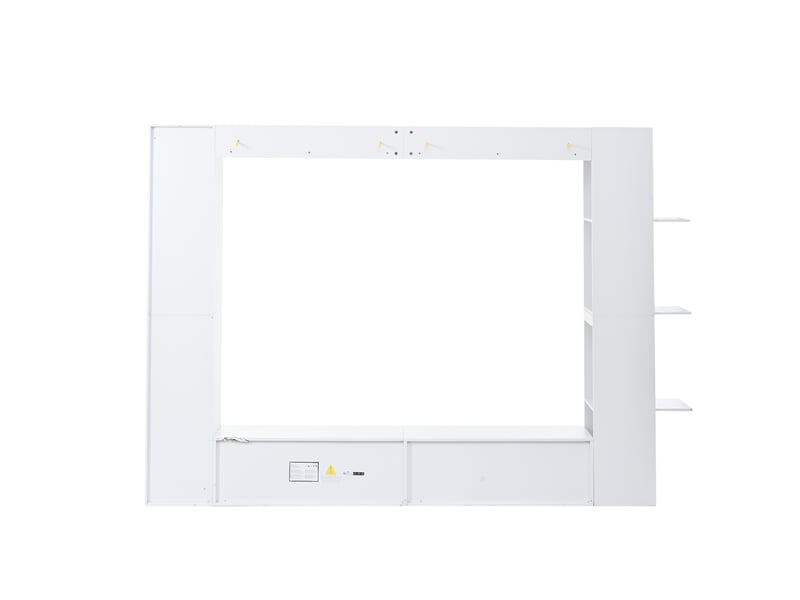 Wohnwand,245x30x170 cm,avec rangement et vitrines,mdf,blanc brillant - Conforama D