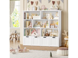 Bibliotheque coloris  blanc  G FORM  - 125.5 cm x 118 cm