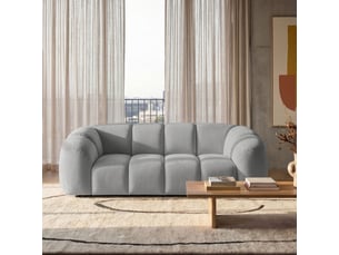 Selsey millma - canapé - 220 cm - velours gris clair