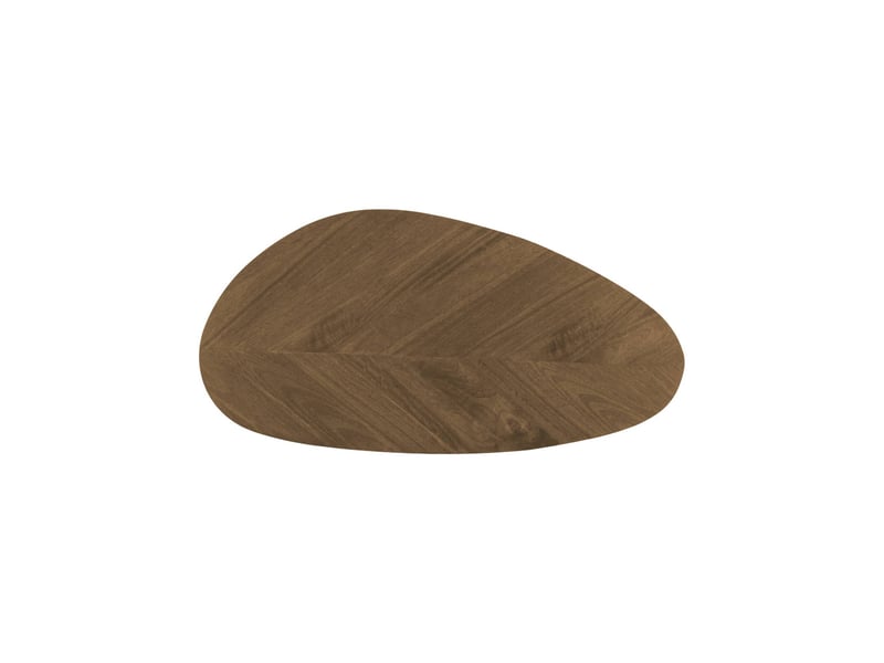  Table basse organique décor bois placage manguier noyer piètement acier - vanya  - Conforama B