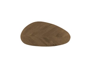 Table basse organique décor bois placage manguier noyer piètement acier - vanya