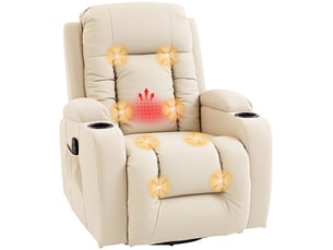 Fauteuil relax manuel  <strong>PANGIVO</strong> Simili beige