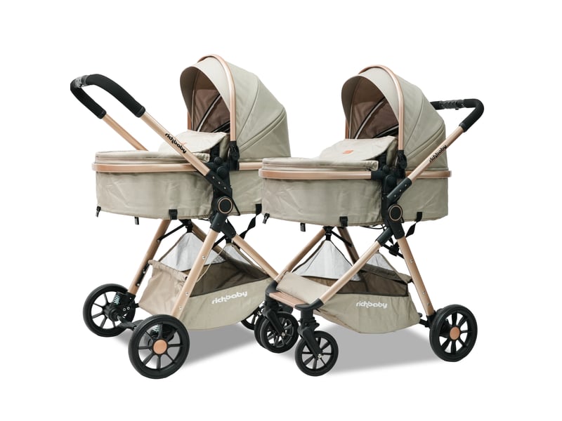  Poussette combinée 80 x 62 x 106 cm beige en tissu et mesh, siège réversible, pliage rapide, naissance à 36 mois  - Conforama A